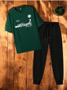 Resim Unisex 2'li Fantastic Baskılı Eşofman Takımı Yeşil 