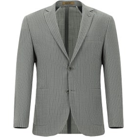Resim Abdullah Kiğılı 7 Drop Super Slim Fit Eksra Dar Kesim Yünlü Çizgili Spor Ceket 