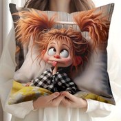 Resim 1 adet Eğlenceli Chucky Oyuncak Atma Yastık Kılıfı - Canlı Çift Taraflı Baskı, Polyester, Fermuar Kapatma, Makinede Yıkanabilir, Hiposensitif - Yatak, Kanepe ve Oturma Koltuğu Süslemesi için İdeal, Hediye Süslemesi (İçerik Yok), Sevimli Yastıklar 