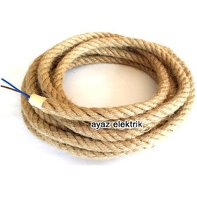 Resim 1 Cm Jut Hasır Kablolu Halat - 50 Cm 