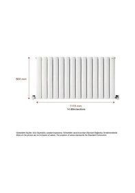 Resim 600mm x 1115mm Lilac Yüksek Isı Kapasiteli Dekoratif Yatay Beyaz Alüminyum Radyatör 