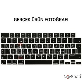 Resim Novstrap Macbook Pro 16 İnç M4 A3186 A3403 İle Uyumlu Türkçe Q Klavye Koruyucu Siyah Kılıf Karışık Çok Renkli 