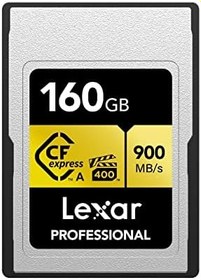 Resim Lexar 160GB Profesyonel CFexpress Tip A Altın Serisi Hafıza Kartı, 900MB/s'ye Kadar Okuma, Sinema Kalitesi 8K Video, Dereceli VPG 400 (LCAGOLD160G-RNENG) 