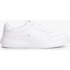 Resim Tommy Hilfiger Modern Hafif Tabanlı Deri Erkek Sneaker Fm0fm05529ybs Beyaz 