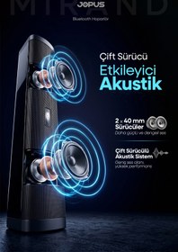 Resim Jopus Yüksek Sesli Şarjlı Taşınabilir Bluetooth Hoparlör Kablosuz Speaker AUX USB SD Kart Girişli Destekli 