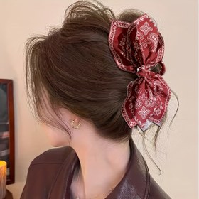 Resim 1 adet Kadınlar için Elegan ve Şık, Kalın Saçlar için Mükemmel, Çok Yönlü Saç Aksesuarı, Harika Hediye Fikri, Saç Tokaları için Bohem Tarzı Büyük Kurdele Saç Tokası 