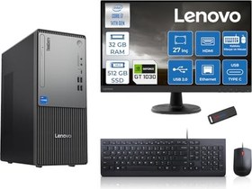 Resim Lenovo Thinkcentre Neo 50T Gen5 Intel Core I7 14700 32GB Ddr5 512GB SSD 27 Inç Monitör Freedos Nvidia GT1030 4gb Masaüstü Bilgisayar 10302712UAS0GL00F12 + Zetta Flash Bellek 