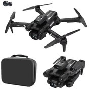 Resim GÜMRÜK BEY JSS17 Katlanabilir 4K Kameralı Çift Lensli FPV Drone 3 Modlu 360° Dönebilen LED Işıklı RC Quadcopter 