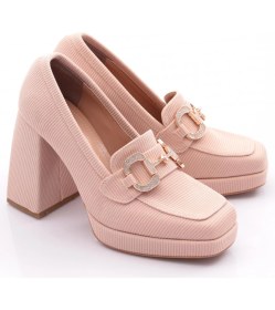 Resim Dgn 0951 Kadin Küt Burun Tokali Platform Topuklu Ayakkabi 