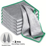 Resim 6 adet Cam Parlatma Bezi + 2 adet Mikrofiber Temizlik Bezi, İz Bırakmayan Mucize Mikrofiber Temizlik Bezi, Topaklanmayan Temizlik Bezi, Tekrar Kullanılabilir Temizlik Bezi, Bardak Bezi Çay Havlusu, Bardaklar, Mutfak Sofra Takımı, Aynalar, Cam, Tezgahlar için Uygun, Kolay Temizlenebilir, 30.48cm x 30.48cm, Yeşil, Gümüş Gri, Mavi, Mor, Pembe, Kırmızı, Sarı 