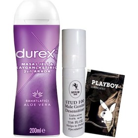 Resim Durex Aloe Vera Masaj&kayganlaşmaya Jel + Stud100 Geciktirmeyesprey + Hediye 