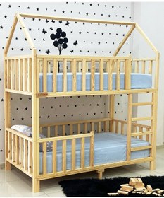 Resim MiniWood Markaawm Ahşap Montessori Çatılı Ranza 