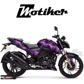 Resim Apache Rtr 200 Kaplama Sticker Etiket Modeli Lightning Desen Mor 