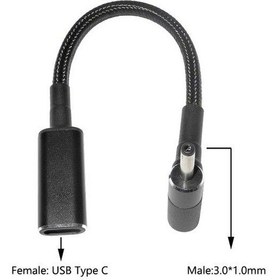 Resim Dişi Type C - Erkek 3.0x1.1mm Jack Dönüştürücü Kablo Tip-C To 3011 