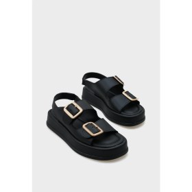 Resim Capone Outfitters Denice Dolgu Topuklu Çift Bantlı Tokalı Kadın Sandalet 