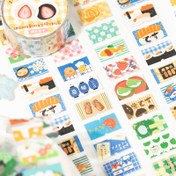 Resim 4 Rulo Vintage Japon Washi Bandı - Geleneksel Sushi, Sakura & Çiçekli Motifler, DIY Scrapbooking için Retro Desenler, Hediye Paketleme - Dekoratif El Sanatları Malzemeleri, Japon Aksesuarlar, Scrapbooking Temel Ürünleri, Vintage Estetik, Orijinal Tasarımlar 