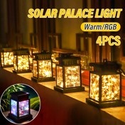 Resim 4 Adet LiHangStar Güneş Enerjili Işıklar - Ticari/Resmi Kullanım için IP65 Yüksek Kaliteli, Otomatik Açma/Kapama, Yürüyüş Yolu, Bahçe, Teras, Kamp ve Partiler İçin Solar LED Fenerler - Sıcak Beyaz veya RGB Renk Değiştiren Asılı Aydınlatma 