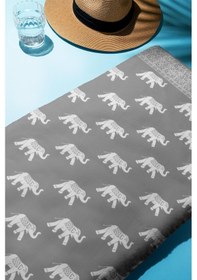 Resim Dijital Baskı Plaj Deniz Havlusu Fil Desenli Peştamal Hvl0111 Renkli 