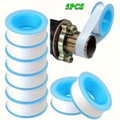 Resim 5 Adet PTFE Conta Bandı - Sızdırmaz Bağlantılar İçin Beyaz Dişli Conta, Avrupa ve Amerikan Standart Boru Dişlerine Uygun, Duş Başlıkları, Musluklar ve Drenaj Sistemleri için Dayanıklı Plastik Bant, Güçlü Yapışma, Hassas Sarım, Yüksek Kaliteli Ev Tamir Aracı 
