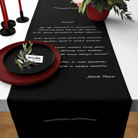 Resim Merdiven Siyah - Şiir Runner Örtü 