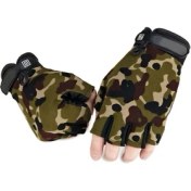 Resim Liangduo Shop Kamuflaj Stili L Boyutu Erkekler Kamuflaj Taktik Eldiven Açık Spor Bisiklet Yarım Parmak Kaymaz Şok Emici Spor Parmaksız Eldivenler Isıtıcı (Yurt Dışından) 
