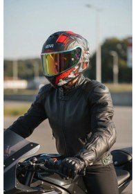 Resim Gıvı 50.x Wıld Mat Kırmızı 1 Renkli 1 Şeffaf Vizörlü Motosiklet Kask İridyum Vizör + Şeffaf 