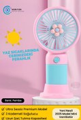 Resim Noriyen Yeni Nesil Telefon Stantlı Masaüstü ve El İçin Şarjlı Soğutucu Taşınabilir Mini El Fanı Vantilatör 