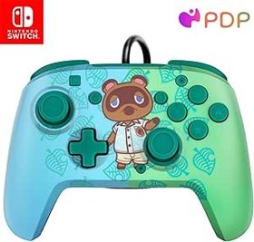 Resim PDP REMATCH Enhanced Wired Nintendo Switch Pro Controller, Switch Lite/OLED Compatible (Animal Crossing Tom Nook - Blue/Green) 