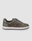 Resim Cabani %100 Hakiki Deri Yeşil Bağcıklı Kadın Sneaker 