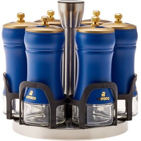 Resim Karaca Blue Berry 7 Parça Round Cam Baharat Takımı 