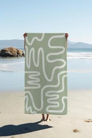 Resim Dijital Baskı Plaj Deniz Havlusu Soyut Desenli Peştamal HVL0209 