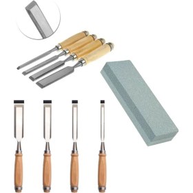 Resim Depolife Ahşap Kazıma Iskarpela Seti Bileme Taşlı Ahşap Keski Takımı Ağaç Oyma Kesici Düz Uç 
