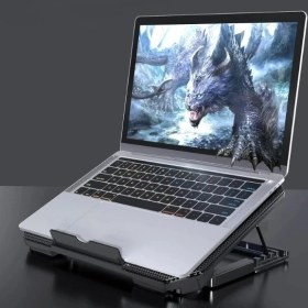 Resim K-Yonlineticaret Ayarlanabilir Yükseklik Kademeli Laptop Soğutucu Fan 