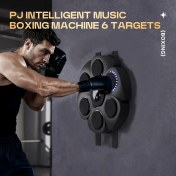 Resim PJ Akıllı Müzik Boks Makinesi 6 Hedef - Duvara Monte Akıllı Boks Antrenörü, USB Şarjı, Şarj Edilebilir Lityum Pil, Ev Fitness ve Hızlılık için Koro Antrenmanı Ekipmanı, Siyah ABS Malzeme, Ev Fitness Ekipmanı | Modern Boks Antrenörü | Dayanıklı Boks Çantası, Boks Ekipmanı 