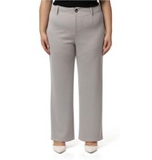 Resim Büyük Beden Beli Arkadan Lastikli Boru Paça Klasik Gri Pantolon Gri 