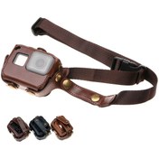 Resim Sanger GO198 Gopro Hero 5 6 Askılı Deri Kılıf 