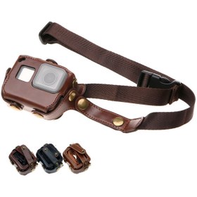 Resim Sanger GO198 Gopro Hero 5 6 Askılı Deri Kılıf 