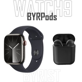 Resim Byrist T700S 1.80" Ekran BT 5.2 Bildirim/Çağrı Destekli Watch 9 Akıllı Saat + Byrpods12 Bluetooth Kulaklık 