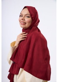 Resim Mirsoy Scarf Zerafet Desen Şal Açık Bordo 