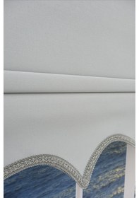 Resim Kalın Keten Stor Zebra Güneşlik Perde Etekli Alüminyum Kasa & Boru, Ithal Kumaş Gri 