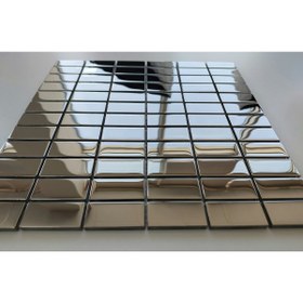 Resim MozaiKristaL Mutfak Tezgah Arası Ve Iç Dekorasyon Için 23x48 Mm Gümüş Kristal Cam Mozaik (1M2 FİYATIDIR) 