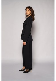 Resim Kadın Lacivert Agraflı Bele Oturan Blazer Lacivert 