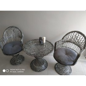 Resim Fiberglass Çay seti Beyaz - Siyah 