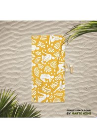 Resim Marte Home Datça - Hardal Nü Desen Baskılı Plaj Havlusu Hardal 
