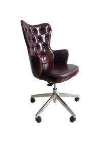 Resim Çalışma Sandalyesi Kapitone Desenli Krom Ayaklı Suni Deri 