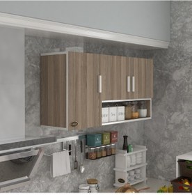 Resim Kenzlife hazır mutfak mirandus32 crd 060*120*32 mutfak banyo dolabı kapaklı raflı 