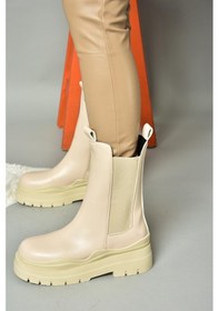 Resim Fox Shoes N280420009 Ten Kalın Tabanlı Kadın Bot Ten 