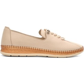 Resim Voyager 8786 Kadın Deri Ayakkabı - Bej Nata 