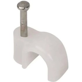 Resim Beton Çivili Kablo Tutturma Kroşe No:2 100 Lü Pk. Beyaz Plastik 