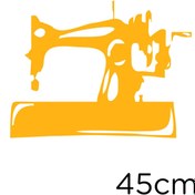 Resim MIGNATIS Eski Klasik Dikiş Makinesi Sticker Yapıştırma 45 Cm - Sarı 
